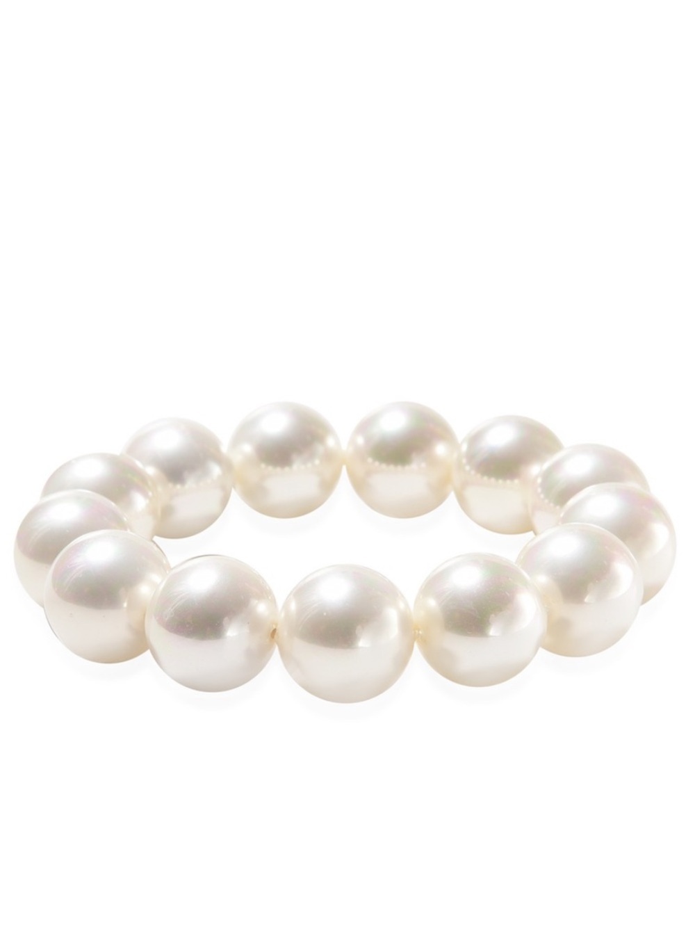 White Shell Pearl Stretch Bracelet